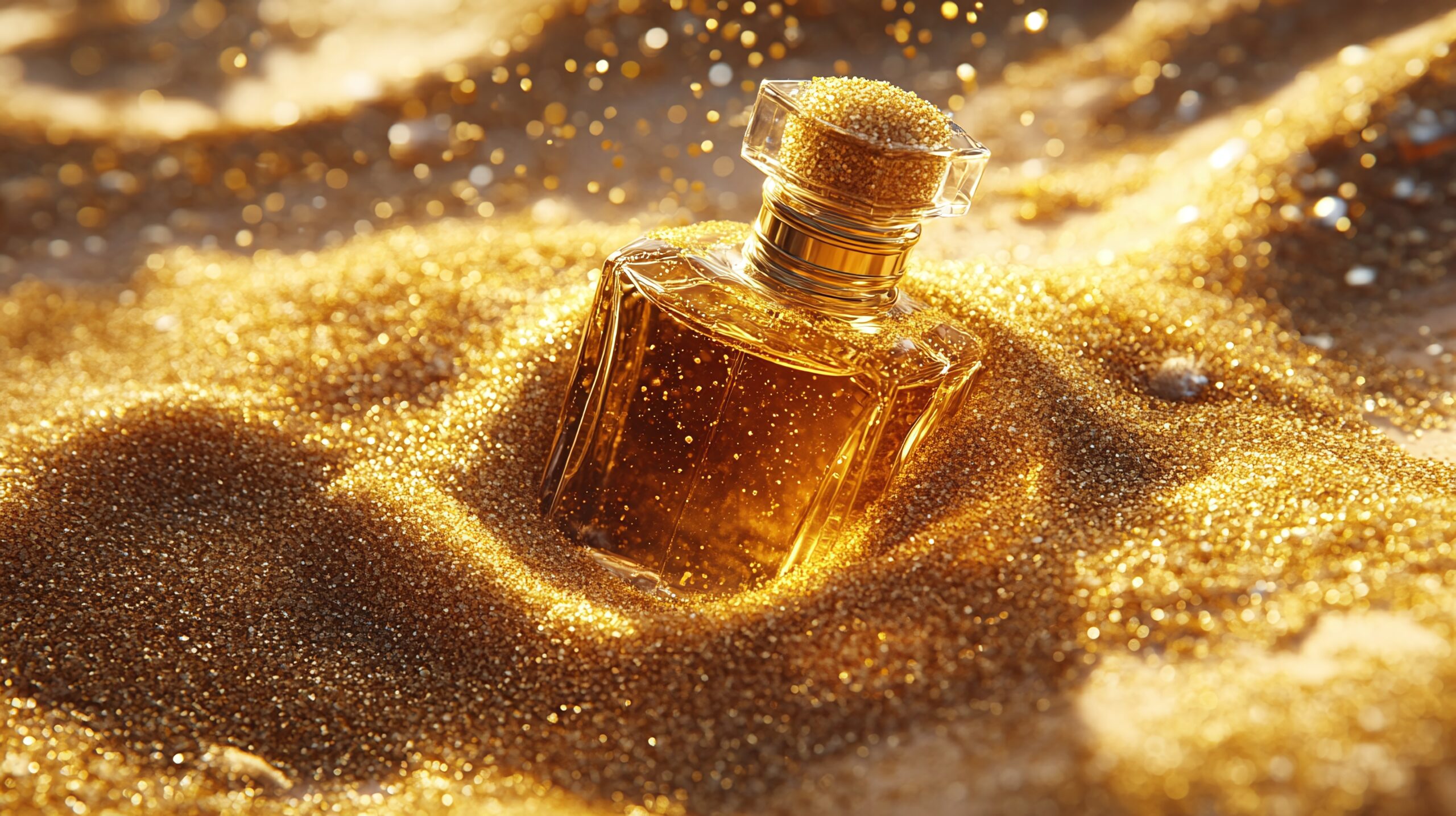 bottle-perfume-with-gold-background